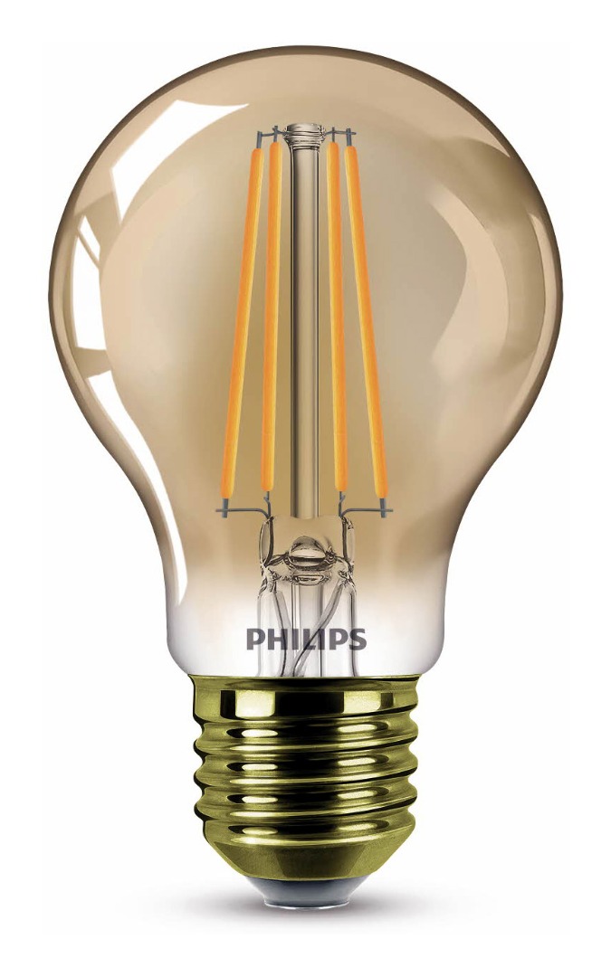 Alstublieft aanvaarden Lunch 1x Philips LED Lamp Standaard Dimbaar Flame (8W (50W), E27, goud) -  Ledlampen - Lamp123.nl