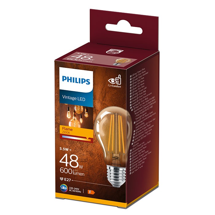 geduldig Zeldzaamheid methodologie 1x Philips LED Lamp Standaard Flame (5,5W (48W), E27, goud) - Ledlampen -  Lamp123.nl