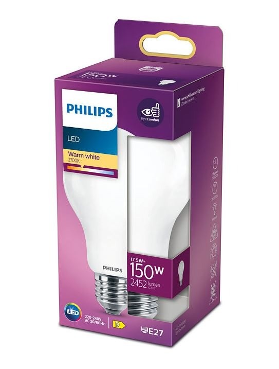 winkel angst lijn 1x Philips LED Lamp mat (17,5W (150W), E27, warm wit) - Ledlampen -  Lamp123.nl